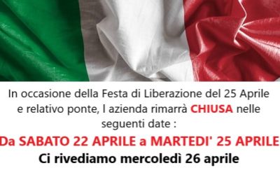 Chiusura 25 aprile !!